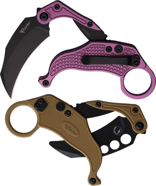 Reate EXO-K Purple Black PVD N690 Button Lock Folding Knife