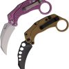 Reate EXO-K Button Lock Purple Folding Knife N690 Hawkbill