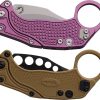 Reate EXO-K Button Lock Purple Folding Knife N690 Hawkbill