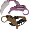 Reate EXO-K Button Lock Purple Folding Knife N690 Hawkbill