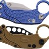 Reate EXO-K Button Lock Blue N690 Folding Knife Hawkbill