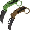 Reate EXO-K Button Lock Green Folding Knife N690 Hawkbill