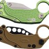 Reate EXO-K Button Lock Green N690 Folding Knife Hawkbill