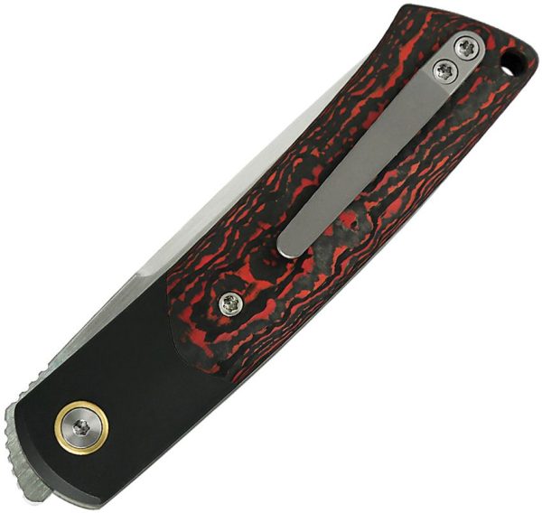 Reate Tribute Linerlock M390 Lava Flow Carbon Fiber Folding Knife