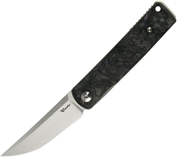 Reate Bushido Linerlock Folding Knife M390 Dark Purple Carbon Fiber