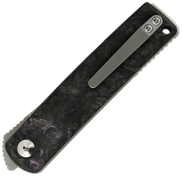 Reate Bushido Linerlock Folding Knife M390 Dark Purple Carbon Fiber