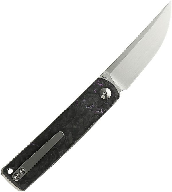 Reate Bushido Linerlock Folding Knife M390 Dark Purple Carbon Fiber