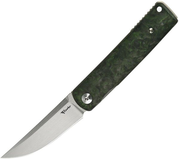 Reate Bushido Folding Knife M390 Dark Matter Green Carbon Fiber