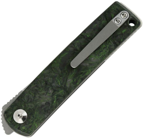Reate Bushido Folding Knife M390 Dark Matter Green Carbon Fiber