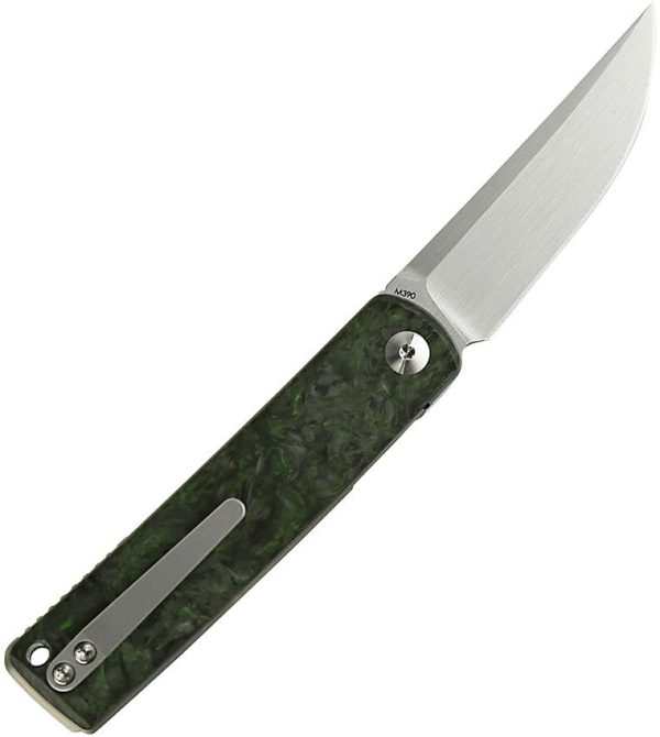 Reate Bushido Folding Knife M390 Dark Matter Green Carbon Fiber