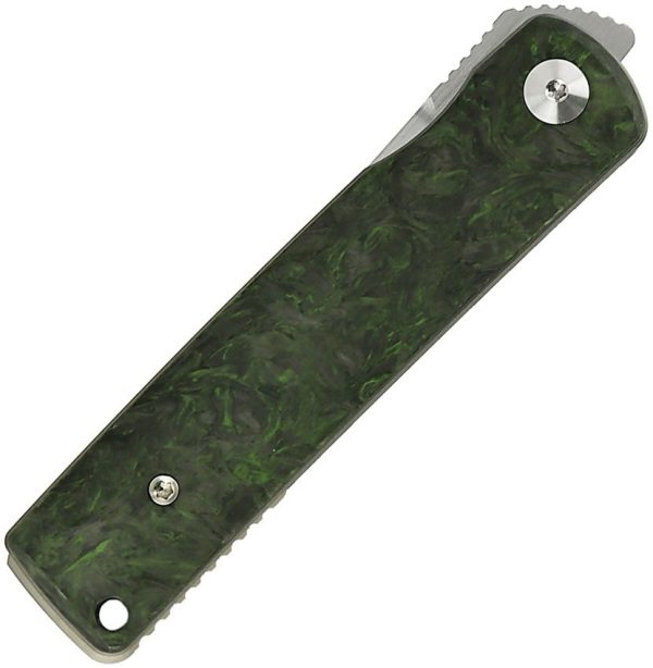 Reate Bushido Folding Knife M390 Dark Matter Green Carbon Fiber