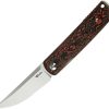 Reate Bushido Linerlock M390 Lava Flow Carbon Fiber Folding Knife