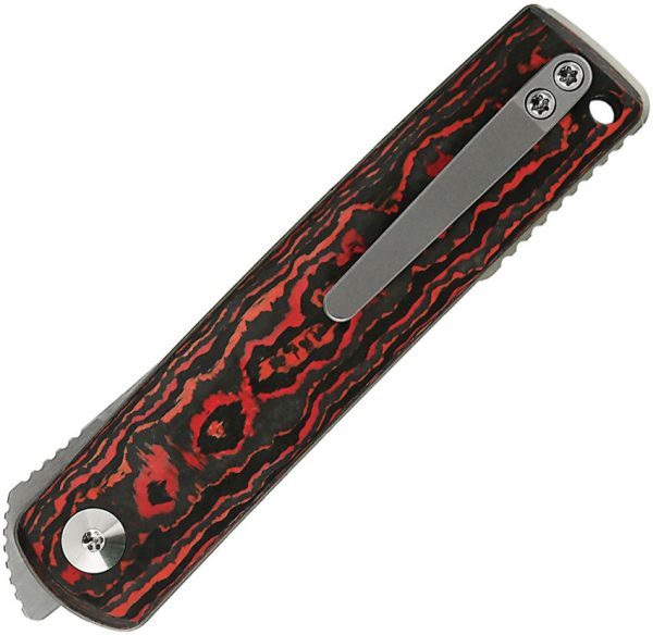 Reate Bushido Linerlock M390 Lava Flow Carbon Fiber Folding Knife