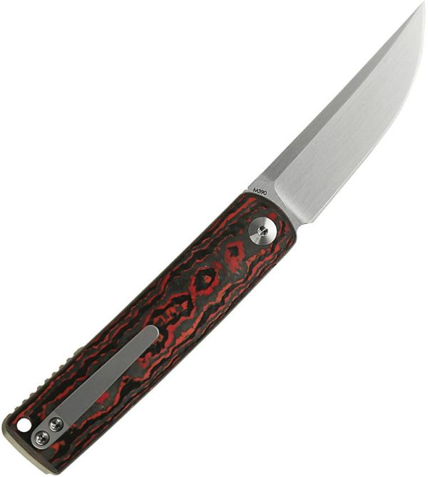 Reate Bushido Linerlock M390 Lava Flow Carbon Fiber Folding Knife
