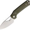 Reate PL-XE Green Micarta Folding Knife Nitro V Stonewash