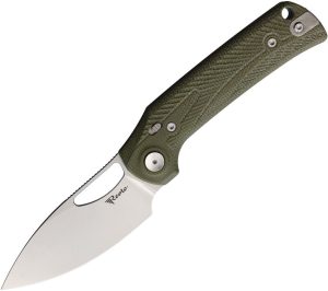 Reate PL-XE Green Micarta Folding Knife Nitro V Stonewash