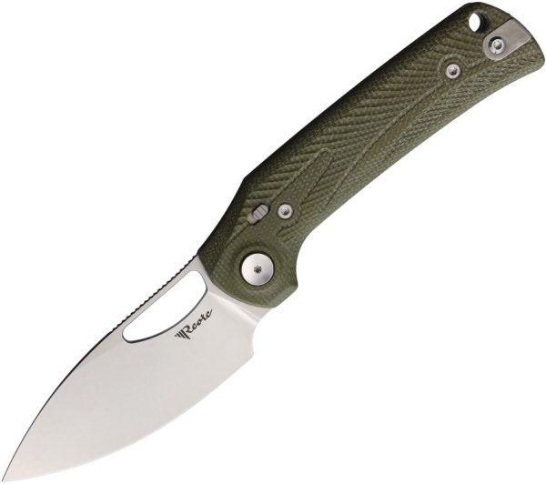 Reate PL-XE Green Micarta Folding Knife Nitro V Stonewash