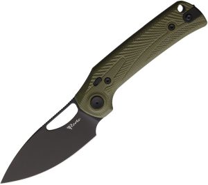 Reate PL-XE Folding Knife Nitro V Blade Green Micarta