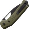 Reate PL-XE Folding Knife Nitro V Blade Green Micarta