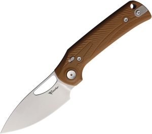 Reate PL-XE Pivot Lock Folding Knife Tan G10 Nitro V Steel