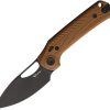 Reate PL-XE Pivot Lock Folding Knife Tan G10 Nitro V PVD