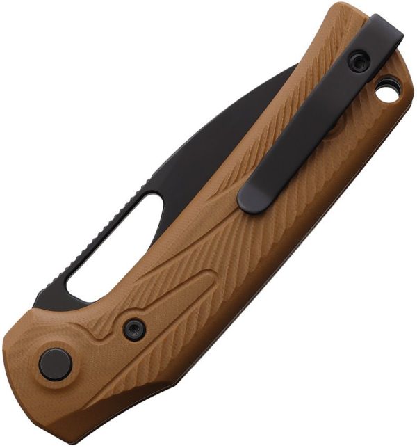 Reate PL-XE Pivot Lock Folding Knife Tan G10 Nitro V PVD