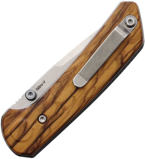 Reate PL-XT Pivot Lock Folding Knife Nitro V Olive Wood