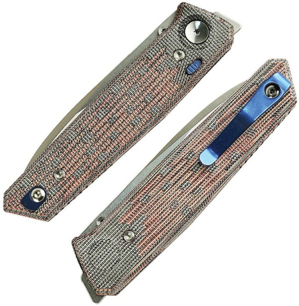 Reate PL-6 Pivot Lock Folding Knife Nitro V Red Micarta