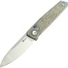 Reate PL-6 Pivot Lock Folding Knife Nitro V Green Micarta