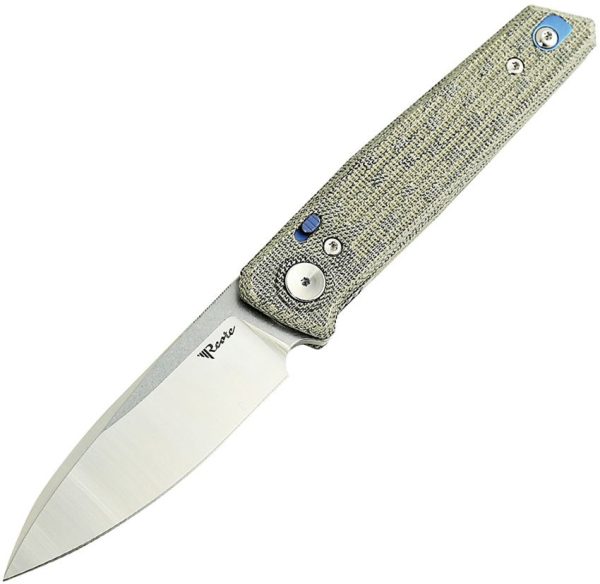 Reate PL-6 Pivot Lock Folding Knife Nitro V Green Micarta
