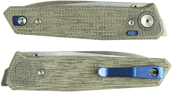 Reate PL-6 Pivot Lock Folding Knife Nitro V Green Micarta