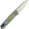 Reate PL-6 Pivot Lock Folding Knife Nitro V Green Micarta