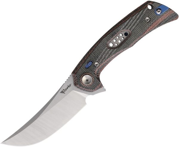 Reate PL-7 Pivot Lock Folding Knife Nitro V Micarta Red Black
