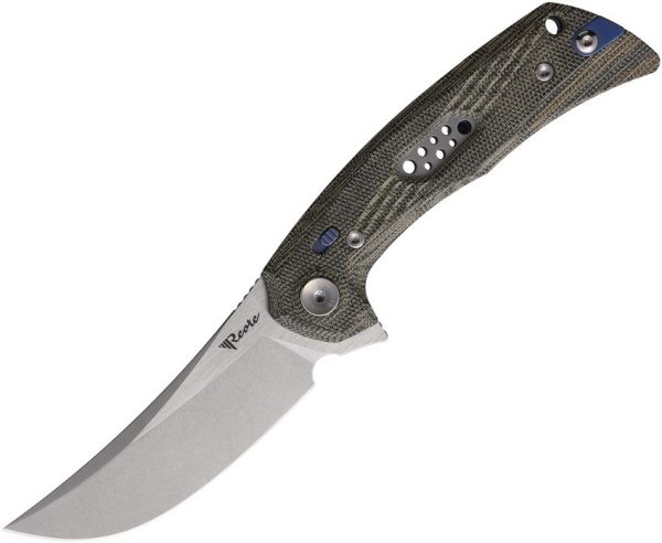 Reate PL-7 Folding Knife Nitro V Micarta Green Black Pivot Lock