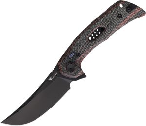 Reate PL-7 Pivot Lock Folding Knife Nitro V Black Red Micarta