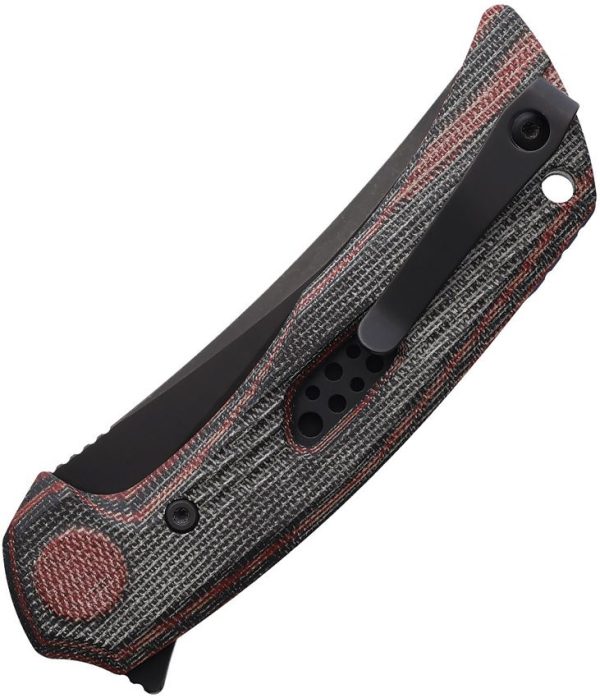 Reate PL-7 Pivot Lock Folding Knife Nitro V Black Red Micarta