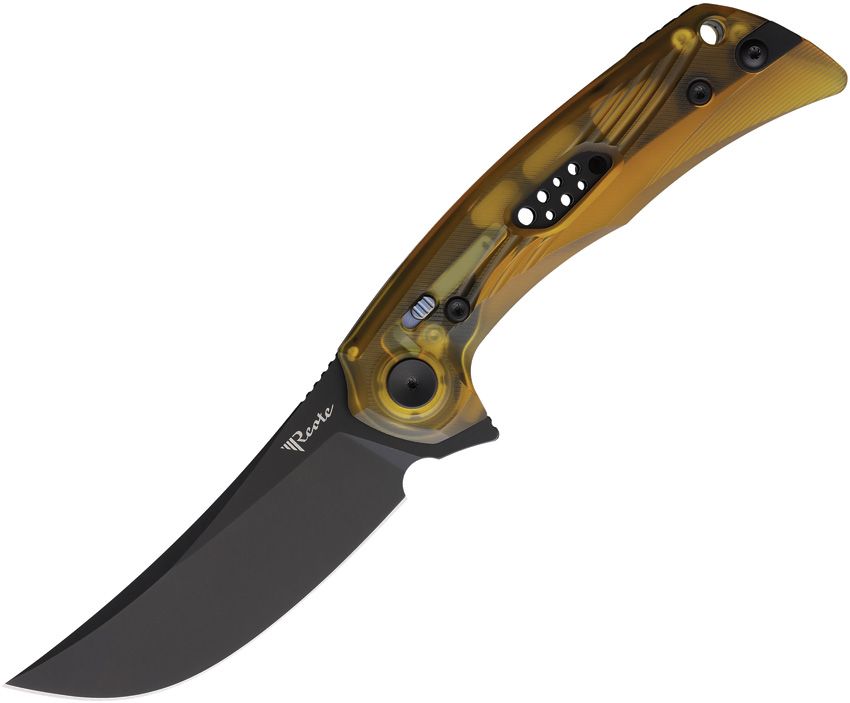Reate Knives PL-7 Pivot Lock Folding Knife 3.5" Nitro V Black Ultem