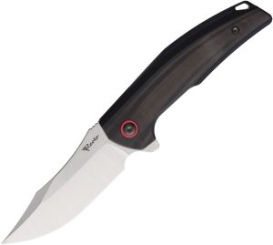 Reate Jack Jr Framelock Folding Knife S30V Satin Blade Red