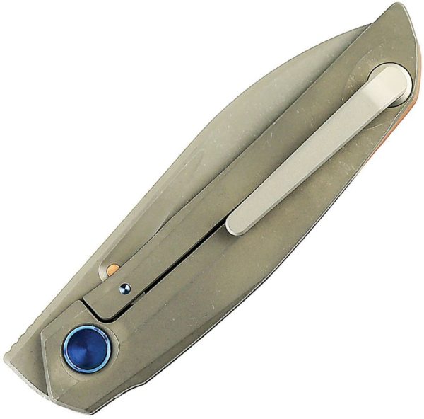 Reate VK Anub Framelock Folding Knife Elmax Titanium Gray