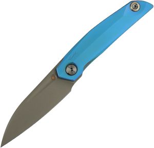 Reate VK Anub Framelock Blue Titanium Folding Knife Elmax