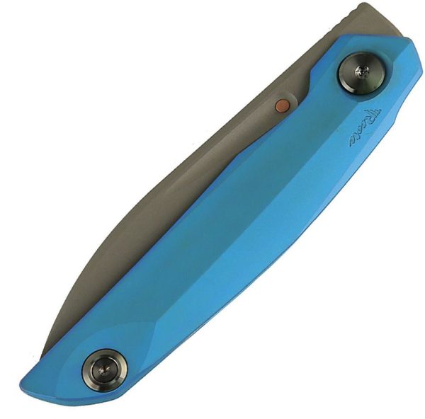 Reate VK Anub Framelock Blue Titanium Folding Knife Elmax