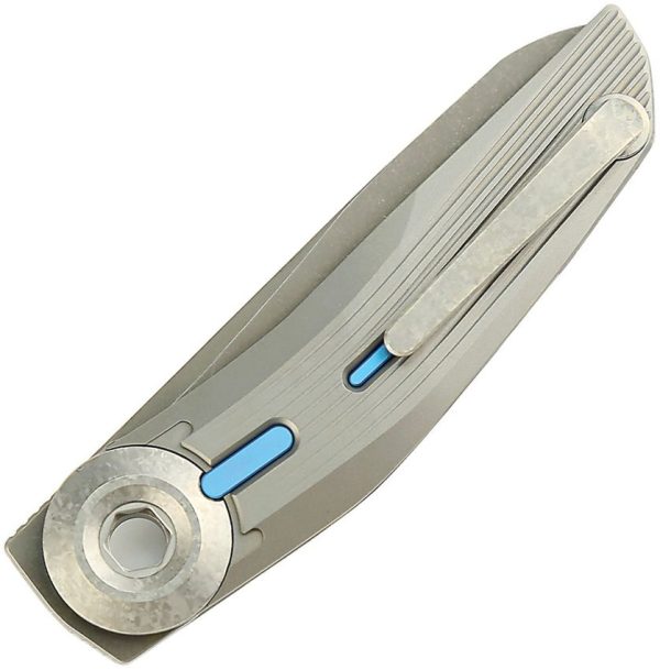 Reate VK Tron Detent Action M390 Folding Knife Gray Titanium