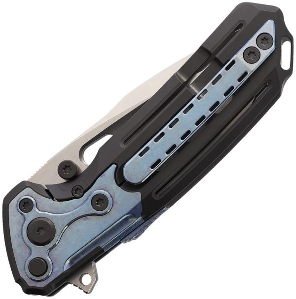 Reate Terminator 6000 Framelock Blue Titanium MagnaCut Knife
