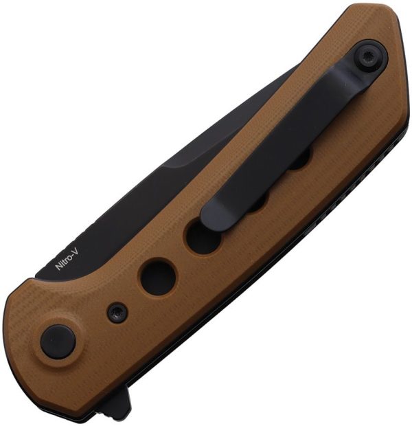 Reate PL-XF Pivot Lock Tan G10 Folding Knife Nitro V Steel