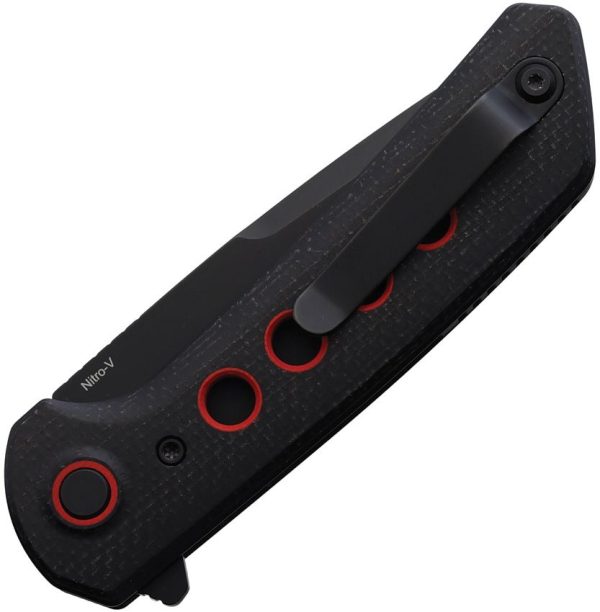 Reate PL-XF Pivot Lock Black Micarta Nitro V Folder