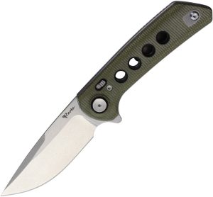 Reate PL-XF Pivot Lock Folding Knife Green Micarta Nitro V
