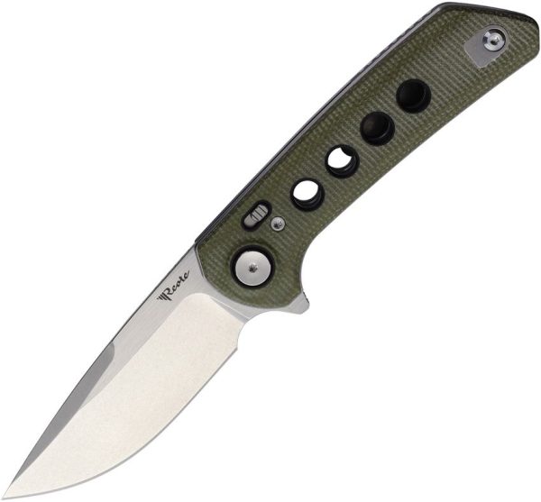 Reate PL-XF Pivot Lock Folding Knife Green Micarta Nitro V