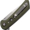 Reate PL-XF Pivot Lock Folding Knife Green Micarta Nitro V