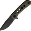Reate PL-XF Pivot Lock Folding Knife Nitro V Micarta Green
