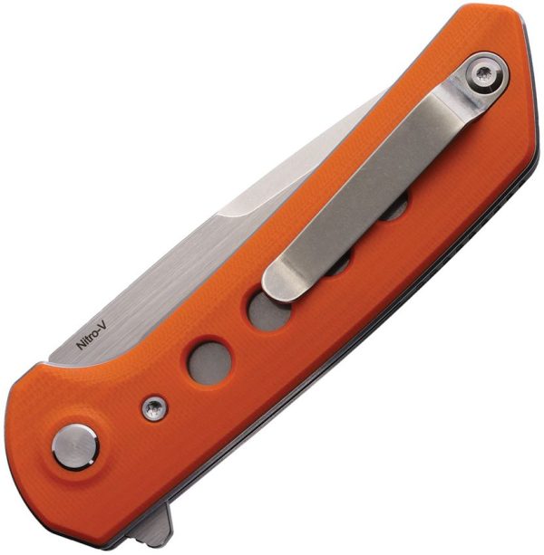 Reate PL-XF Pivot Lock Folding Knife Orange G10 Nitro V